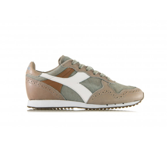'TRIDENT C DYED BROGUE' Canvas & Leather Sneakers