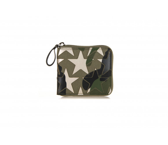 'Camustars' Leather & Canvas Zip Wallet