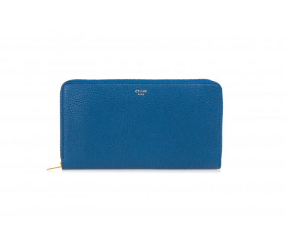 Drummed Leather Large Zip-Around Wallet