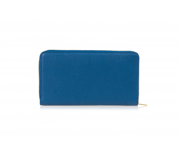 Drummed Leather Large Zip-Around Wallet