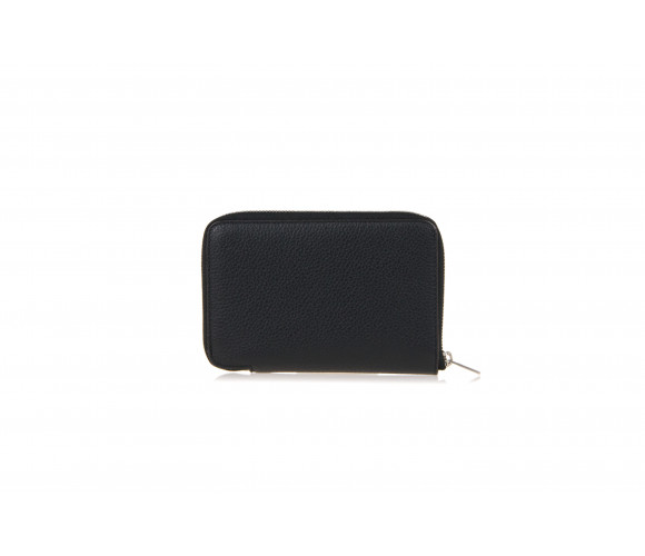 Drummed Leather Medium Zip-Around Wallet