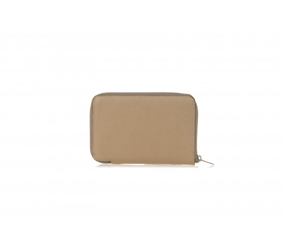 Drummed Leather Medium Zip-Around Wallet