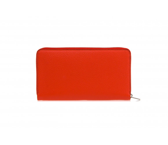 Drummed Leather Large Zip-Around Wallet