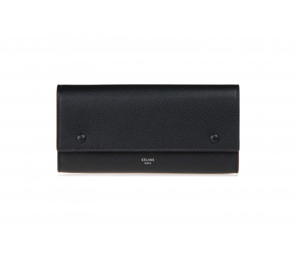 Drummed Leather Large Flap Wallet
