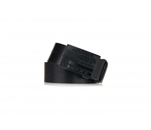 Leather Belt With Metal Logo Buckle