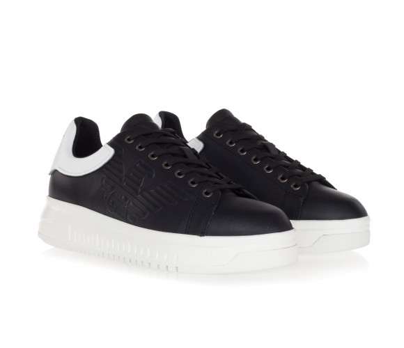 Leather Sneakers With High Rubber Outsole