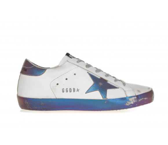 Leather Sneakers 'Superstar' With Iridescent Star