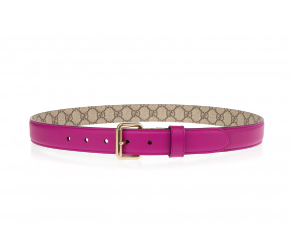 Reversible leather belt and GG Supreme fabric