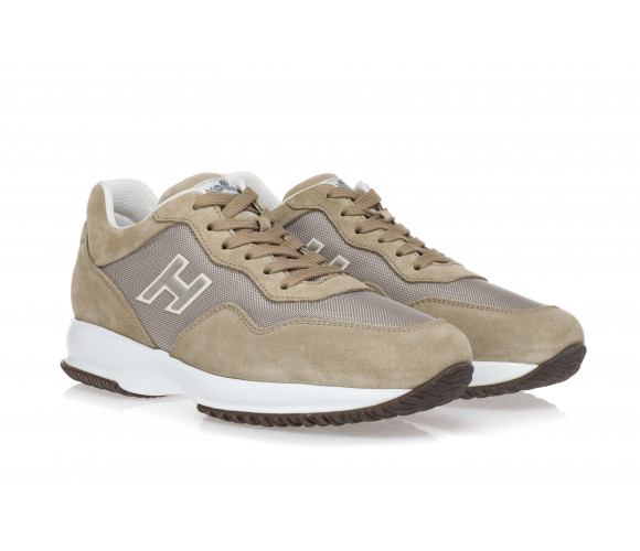 'Interactive' Technical Fabric & Suede Sneakers