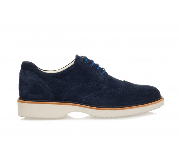 'R217' Lace-Up Shoes In Suede With Wing Tips Perforations