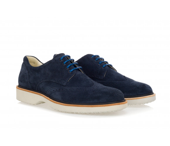 'R217' Lace-Up Shoes In Suede With Wing Tips Perforations