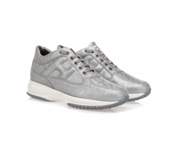 'Interactive' Python Print Suede Sneakers