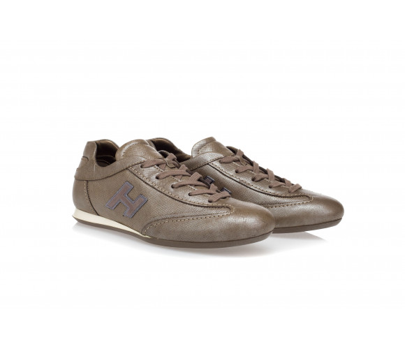 'Olympia' Textured Leather Sneakers