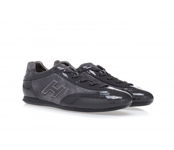 'Olympia' Patent Leather & Suede Sneakers