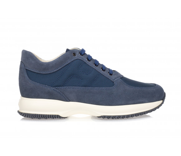 'Interactive' Suede Sneakers With High Tech Fabric Inserts