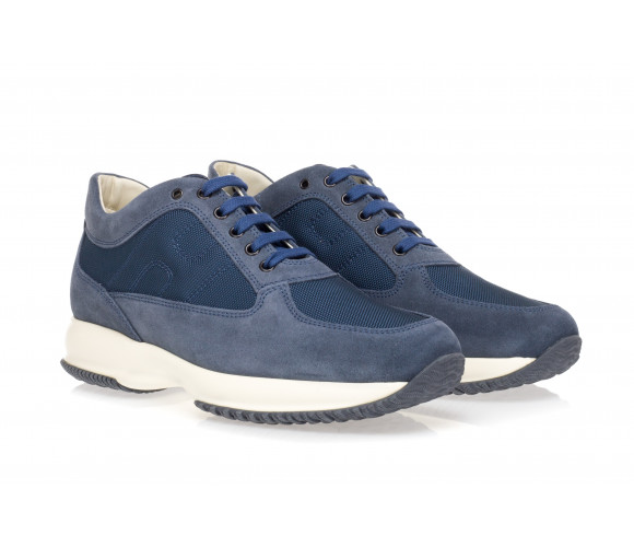 'Interactive' Suede Sneakers With High Tech Fabric Inserts