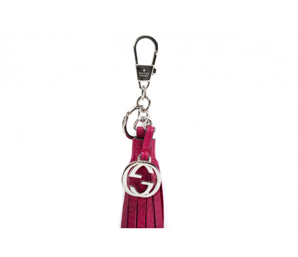 Fringed leather key holder
