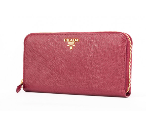 Zip-around "saffiano" leather wallet 