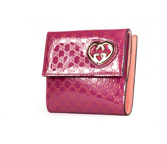 "guccissima" patent leather wallet