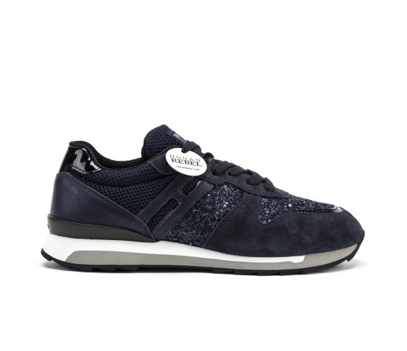 "r261" suede sneakers with glitter