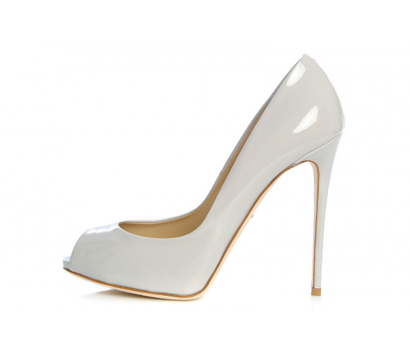 Patent leather open toe pumps