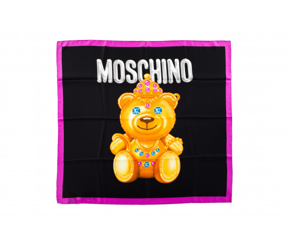 Silk neckerchief with 'Crowned Teddy' pattern
