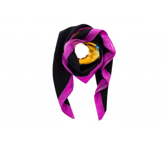 Silk neckerchief with 'Crowned Teddy' pattern