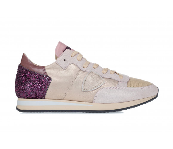 'Tropez' Leather And Mesh Sneakers