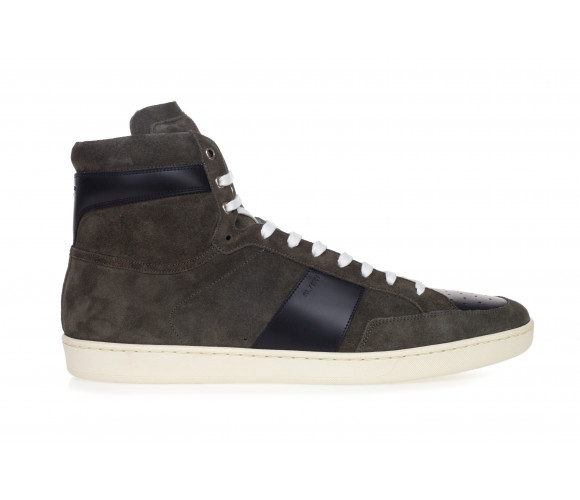 'Sl/10h Signature Court Classic' Hi-Top Suede & Leather Sneakers