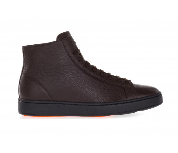 Hammered Leather High-Top Sneakers