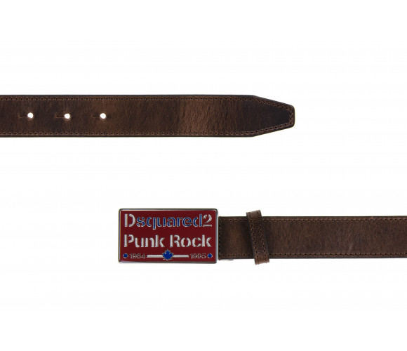 Logo Buckle Leather Belt