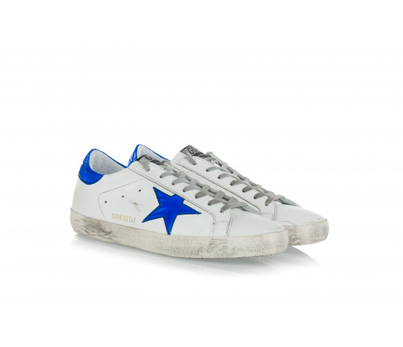 'Superstar' Leather Sneakers With Fluo Star