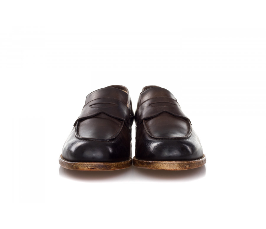 Penny-Loafers Aus Antikleder