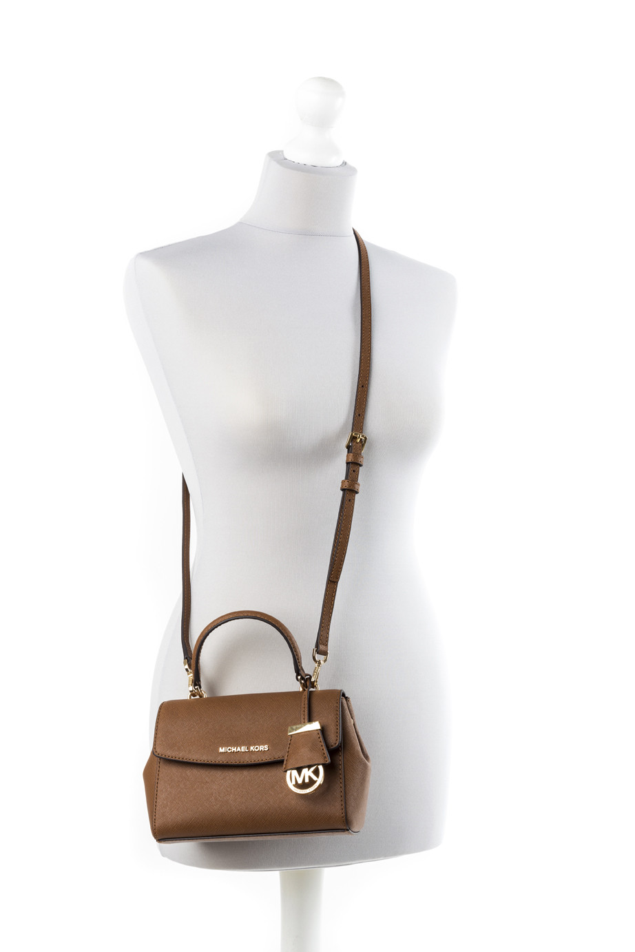 Michael Kors Ava Extra-Small Saffiano Leather Crossbody in Luggage