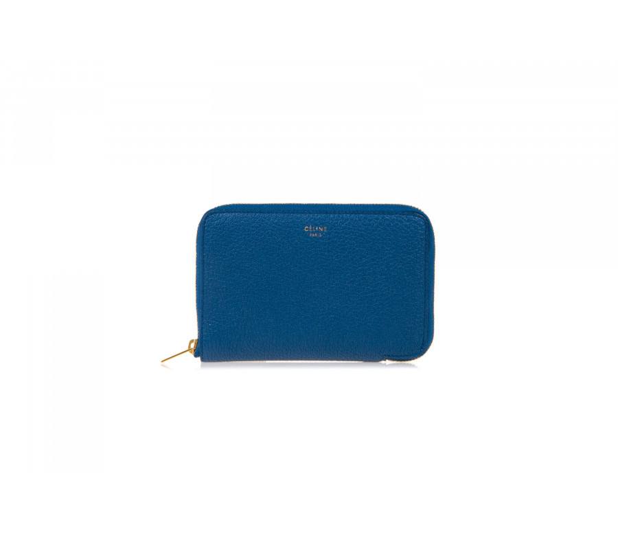 Drummed Leather Medium Zip-Around Wallet
