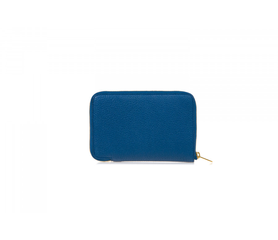 Drummed Leather Medium Zip-Around Wallet
