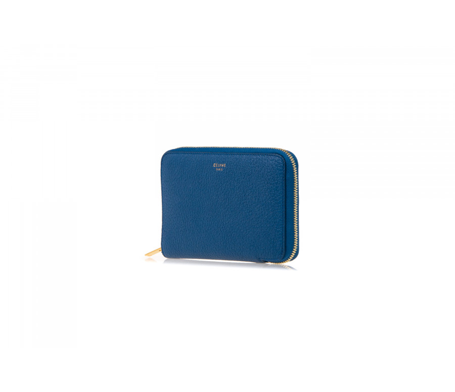 Drummed Leather Medium Zip-Around Wallet
