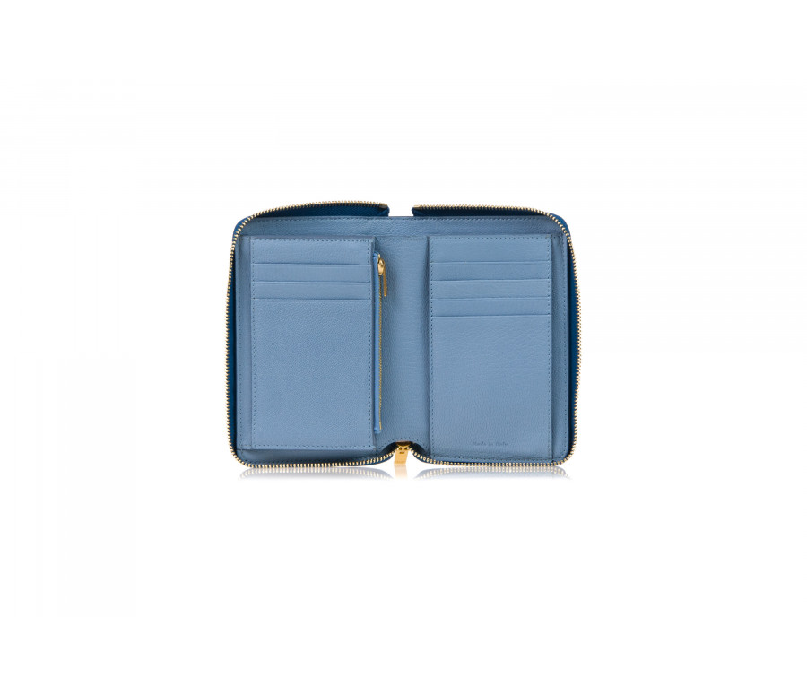 Drummed Leather Medium Zip-Around Wallet