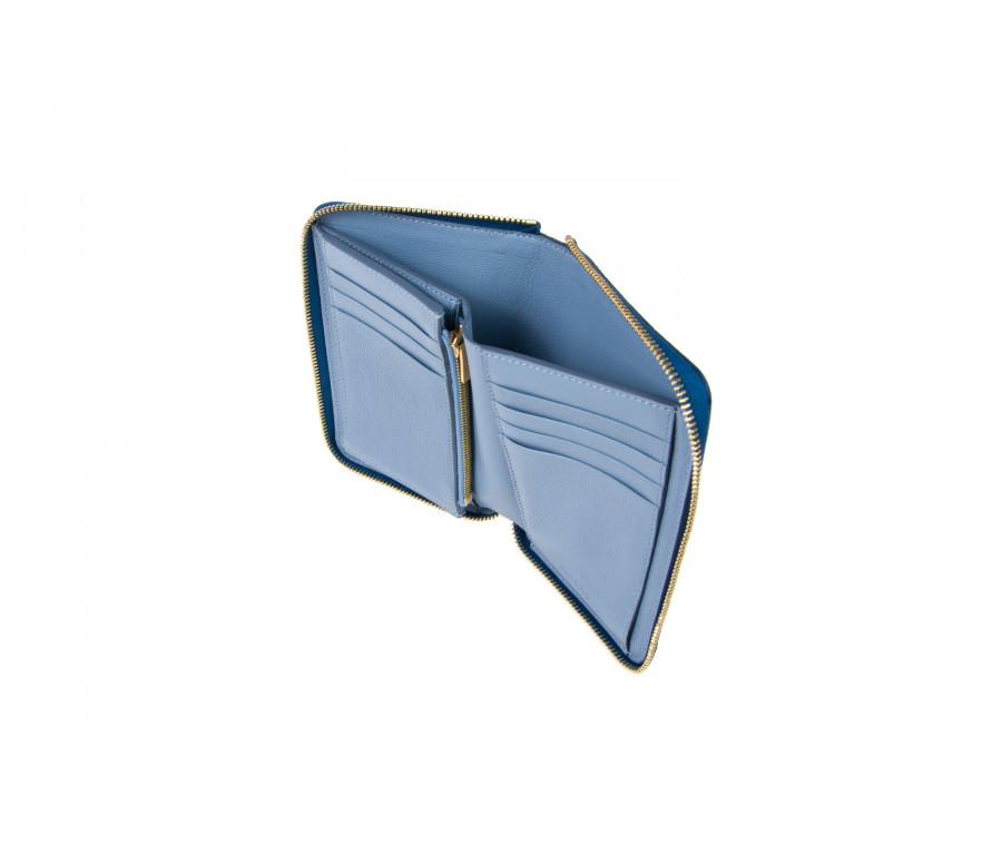 Drummed Leather Medium Zip-Around Wallet