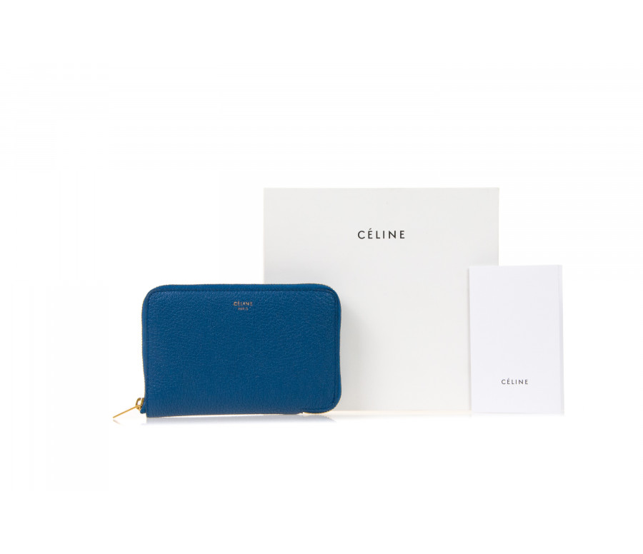 Drummed Leather Medium Zip-Around Wallet