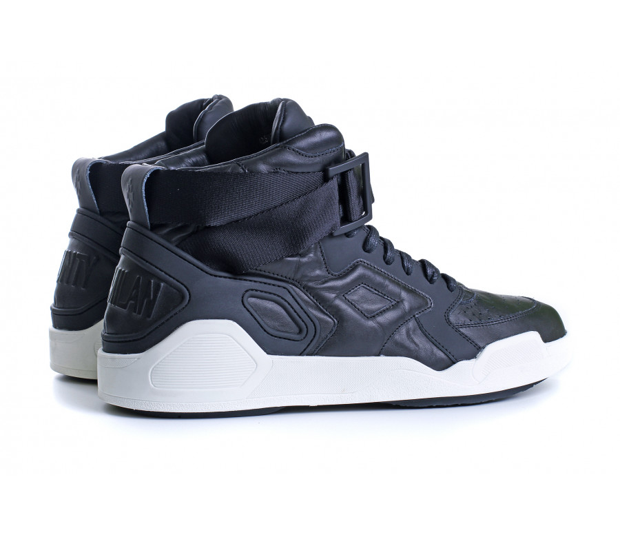 "block" velcro strap leather sneakers
