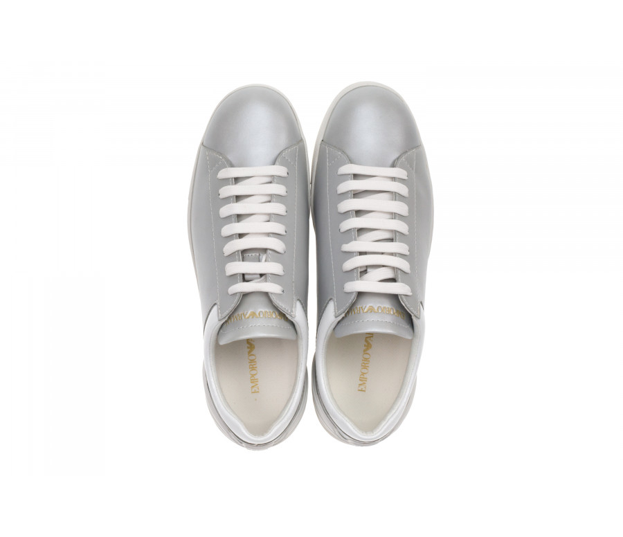 Leather Sneakers With Eagle To The Heel