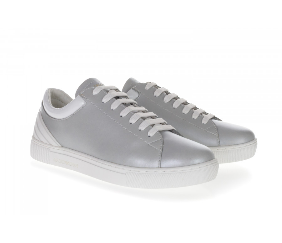 Leather Sneakers With Eagle To The Heel