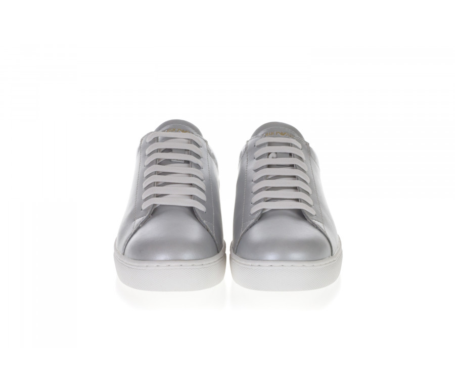 Leather Sneakers With Eagle To The Heel