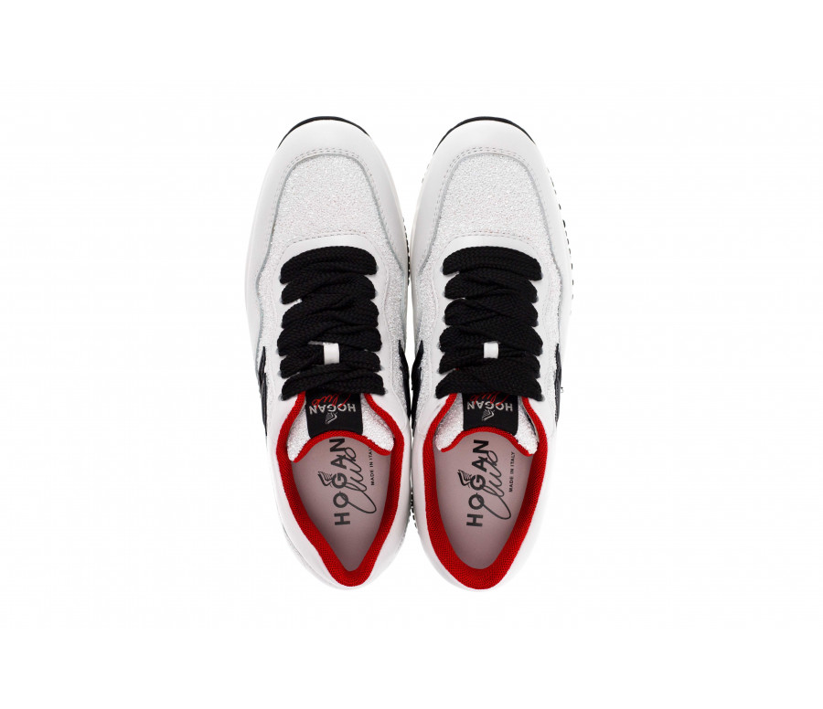 'Interactive' Glitter Leather Sneakers