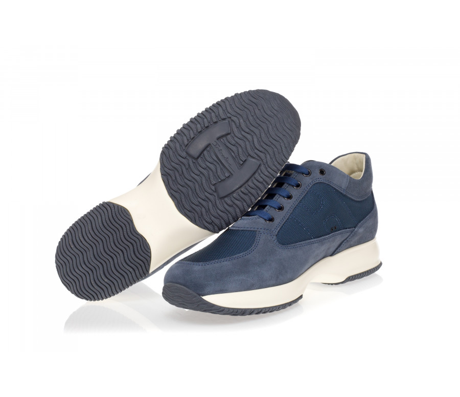 'Interactive' Suede Sneakers With High Tech Fabric Inserts