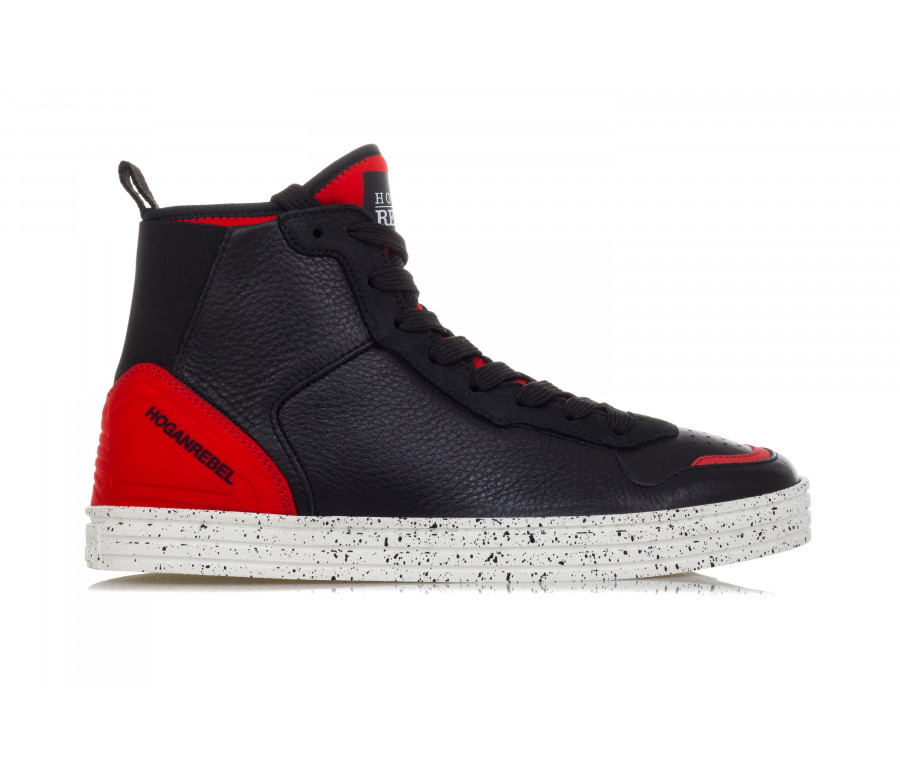 'R141' Hi-Top Leather And Textile Sneakers