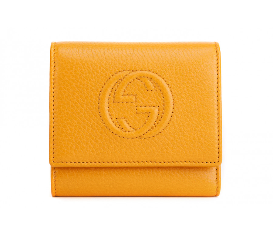 "soho" leather wallet with flap