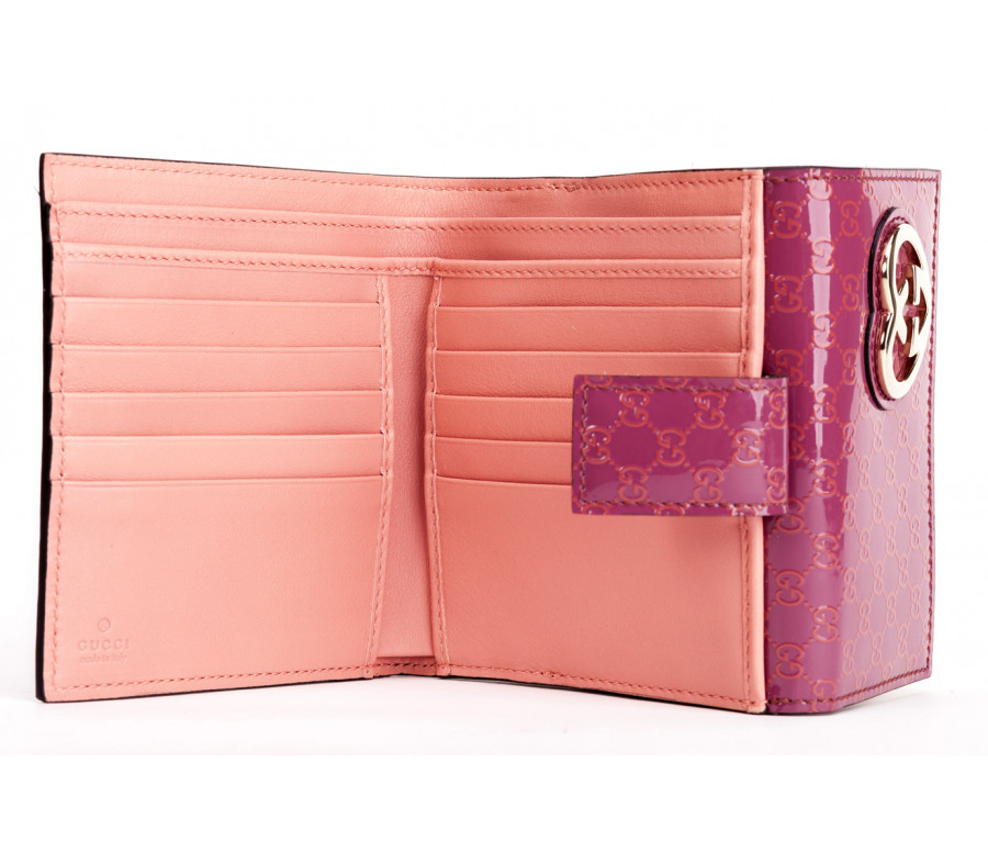 "guccissima" patent leather wallet