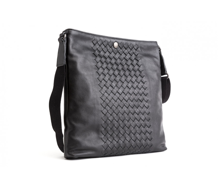 "Intrecciato" Leather Messenger Bag 